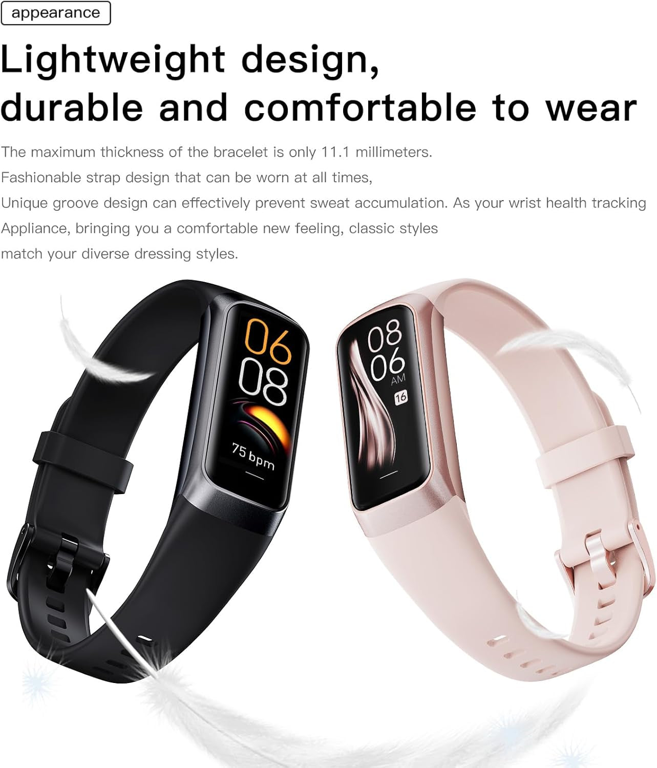 Elevate Your Fitness Journey with the Slim and Stylish C60 Health Tracker - 25 Sports Modes, Heart Rate & Blood Pressure Monitoring, IP68 Waterproof Design
