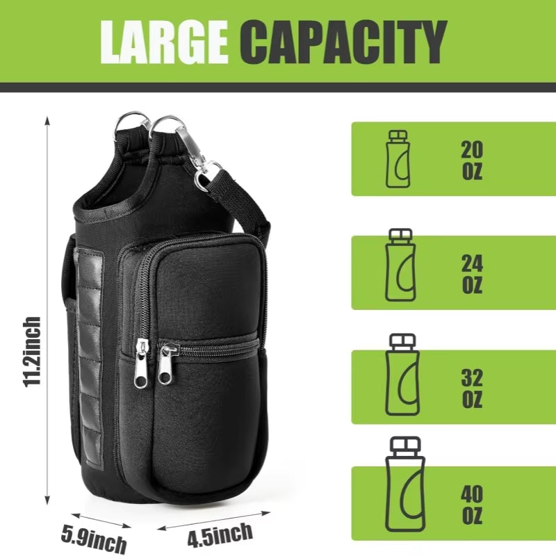 Revolutionary Magnetic Water Bottle Holder with Phone Pocket and Adjustable Shoulder Strap - Perfect for Gym and Outdoor Activities!