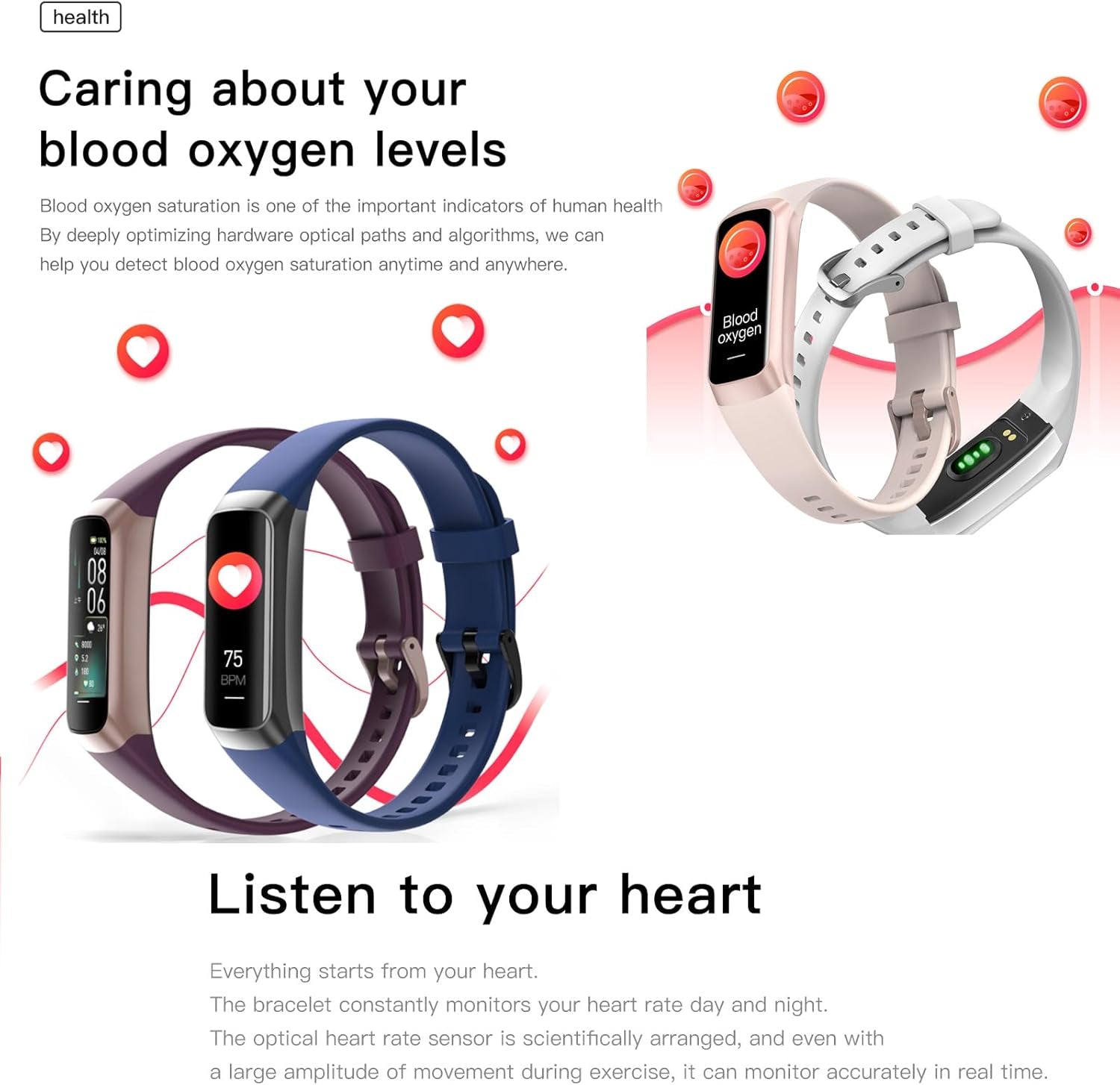 Elevate Your Fitness Journey with the Slim and Stylish C60 Health Tracker - 25 Sports Modes, Heart Rate & Blood Pressure Monitoring, IP68 Waterproof Design