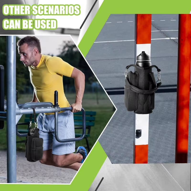 Revolutionary Magnetic Water Bottle Holder with Phone Pocket and Adjustable Shoulder Strap - Perfect for Gym and Outdoor Activities!