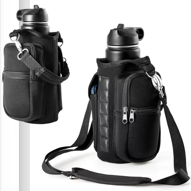 Revolutionary Magnetic Water Bottle Holder with Phone Pocket and Adjustable Shoulder Strap - Perfect for Gym and Outdoor Activities!