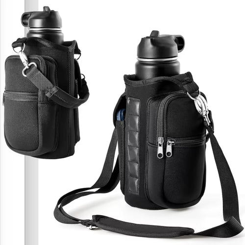 Revolutionary Magnetic Water Bottle Holder with Phone Pocket and Adjustable Shoulder Strap - Perfect for Gym and Outdoor Activities!